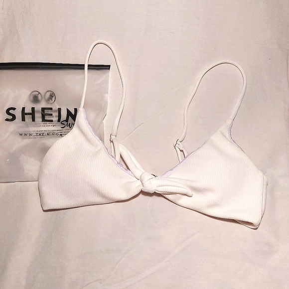 SHEIN Other - NWT White Ribbed Shein Bikini Top